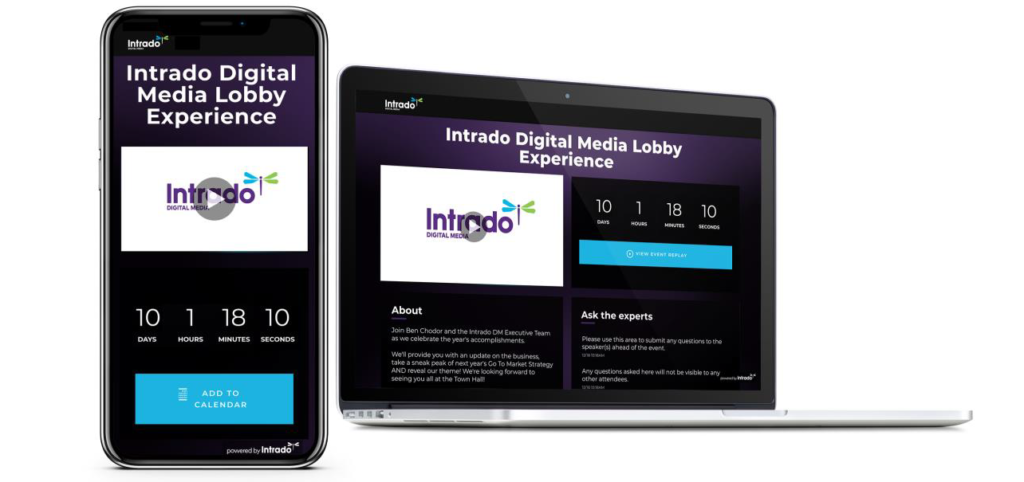 Intrado Event-Lobby | Event-Plattform für mehr Leads