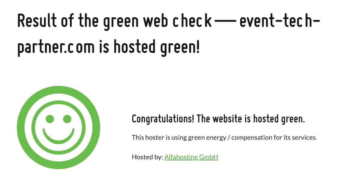Hoste deine Event-Website mit Ökostrom